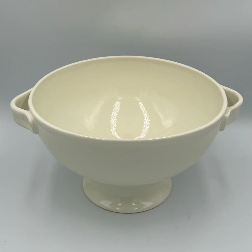 Pottery Barn Studio Ivory by Barbara Eiger Large Pedestal Serving Bowl